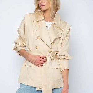 Gigi short trench in xs color khaki